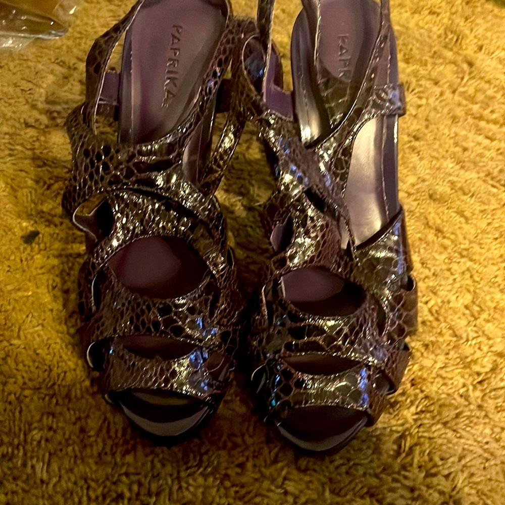 Alligator skin heels